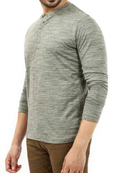 Grey Basic Henley T-Shirt HEN-SIG-08