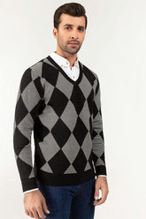 Black-Grey Fashion Sweater FS-SWT-VPN-FD-211-01