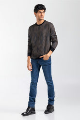 Black-Grey Fashion Sweater FS-SWT-VPN-FD-417-01