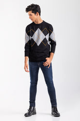 Black-Grey Fashion Sweater FS-SWT-VPN-FD-434-01