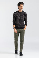 Black-Olive Fashion Sweater FS-SWT-VPN-FD-442-01