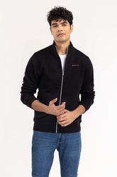 Black Basic Zipper JKT-KNTMNZ22-050