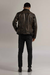 Black Fashion Jacket JKT-LETH-D42-02