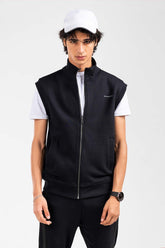 Black Fashion Mock Neck Jacket JKT-MNV-D25-03