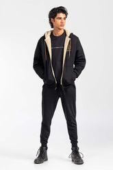 Black Fashion Zipper Hoodie JKT-HZJ-D44-03