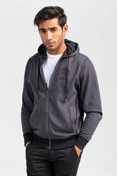 Black Grey Zipper Hoodie JKT-HZJ-D52-01
