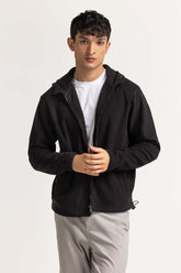 Black Hooded Zipper MN-HDZ-WS23-015