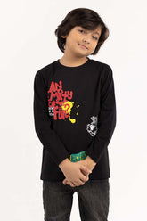 Junior Boy Black T-Shirt 224-313-024