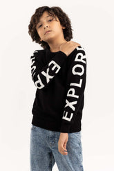 Junior Boy Black Knit Sweater 224-311-047