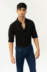 Black Knitted Casual Shirt FS-CS-KNIT-D14
