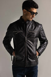 Black Leather Jacket JKT-LETH-D45-01