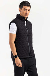 Black Mock Neck Vest Jacket JKT-MNV-D26-04