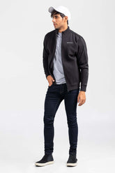 Black Mock Neck Zipper Jacket JKT-MNZ-76-01