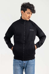 Black Mock Neck Zipper Jacket JKT-MNZ-77-03