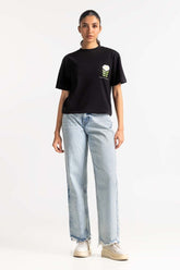 Black Printed Knit Top WM-KTP-SS24-030