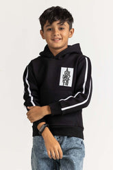 Black Printed Sweatshirt 224-312-018