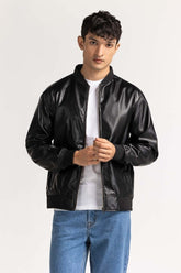 Black PU Jacket MN-JKT-WS23-260