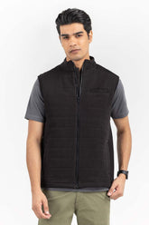 Black Quilted Gilet JKT-KNTVST22-025