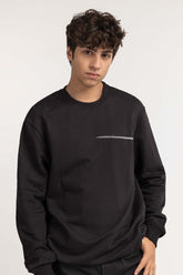Black Textured Fashion Sweatshirt MN-SWS-WS23-013