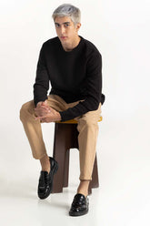 Black Textured Sweater 224-111-078