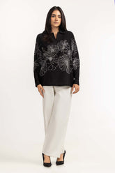 Black Woven Blouse 231-217-009