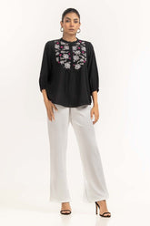 Black Woven Blouse 231-217-062