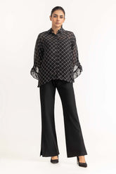 Black Woven Top 231-217-067