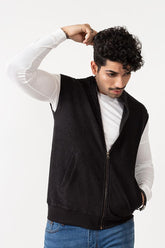 Black Zipper Vest - JKT-MNV-D22-01