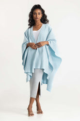 Blue And White Cape Shawl 224-211-089
