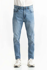Blue Basic Carrot Fit Jeans 224-121-009