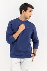 Blue Basic Crew Neck SweatShirt SWS-B22-002