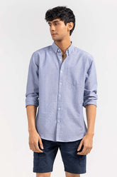 Blue Dobby Casual Shirt CS-YD22-007