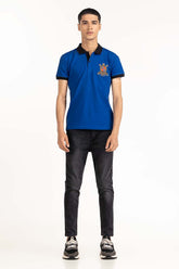 Blue Embroidered Polo PS-FPK23-248
