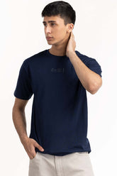 Blue Rubber Print T-Shirt 224-113-013