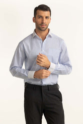 Blue White Stripe Formal Shirt MN-FS-YD24-087