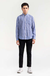 Blue White Striped Casual Shirt CM-YD-2964 CS