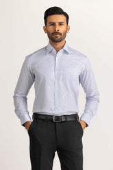 Blue White Stripe Formal Shirt MN-FS-YD24-017