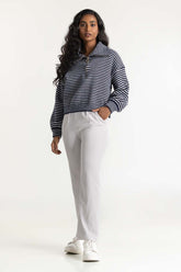 Blue Striped Knit Sweater Y-8065