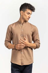 Brown Basic Casual Shirt CS-PD22-001