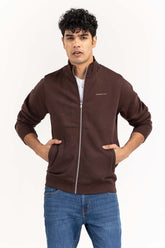 Brown Basic Zipper JKT-KNTMNZ22-053