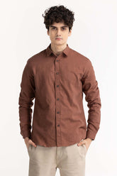 Brown Button-Down Shirt 224-117-039