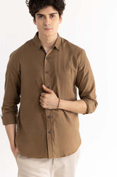 Brown Button-Down Shirt 224-117-052
