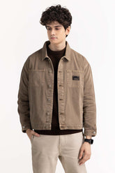 Brown Color Denim Jacket 224-110-042