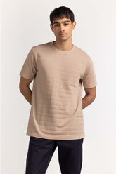 Brown Jacquard Tee TS-CNJQ24-091