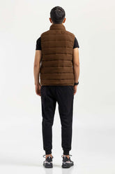 Brown Mock Neck Vest Jacket JKT-MNV-D28-01