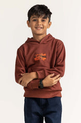 Brown Printed Sweatshirt 224-312-016