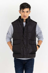 Brown Puffer Gilet with Hoodie JKT-WVST22-007
