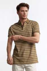 Brown Striped Polo PS-FSHN24-084