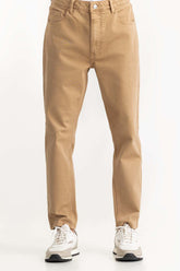 Brown Textured Faded Trouser 224-120 -301