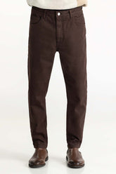 Brown Textured Faded Trouser 224-120 -304